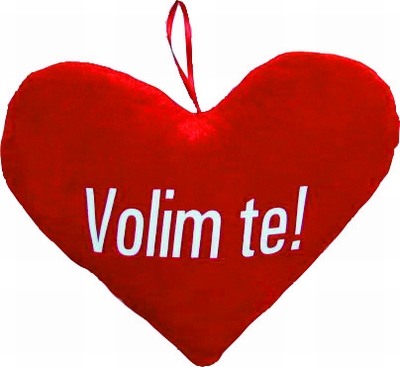PLIŠ SRCE VOLIM TE  23CM